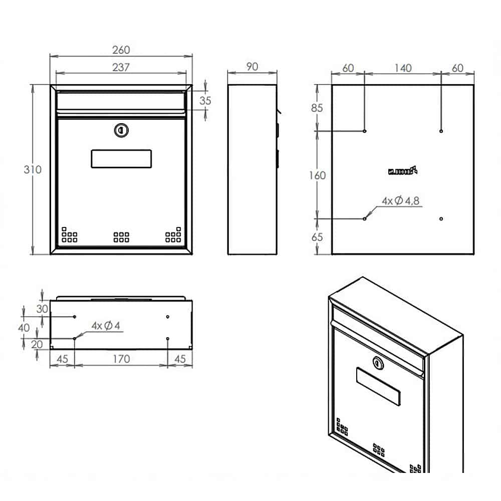 Letterboxes For Flats Lhd 011 Drawing