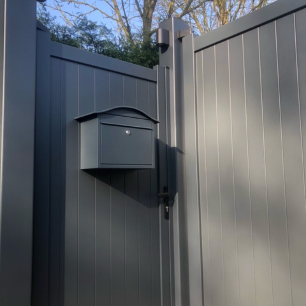 External Wall Mounted Letter Box   Partridge   Dark Grey   Lifestyle Photo 2