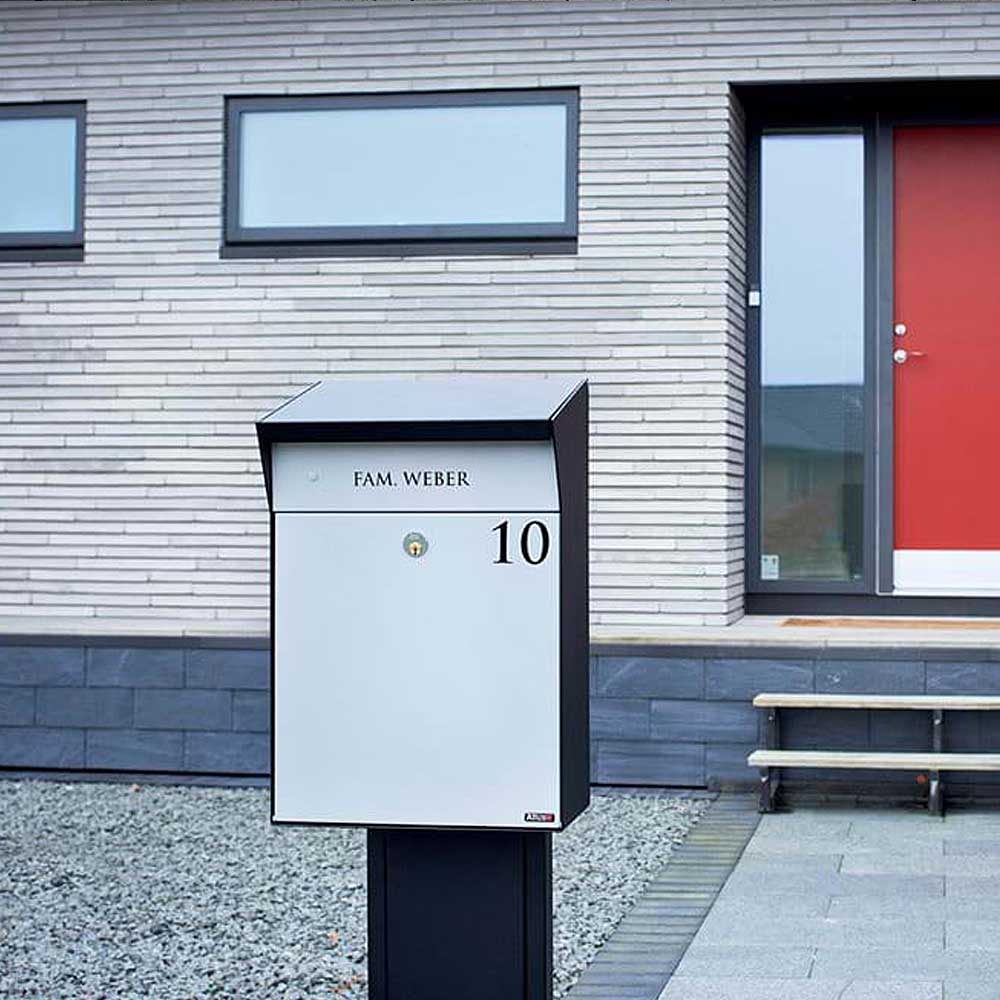 Free Standing Designer Letterbox Bjorn Villa Light Grey