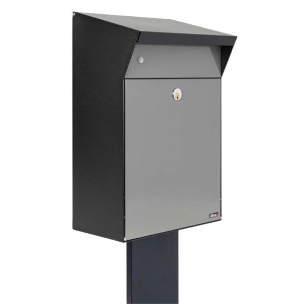 Free Standing Outdoor Post Box Allux Bjorn Villa FR 2 Light Grey