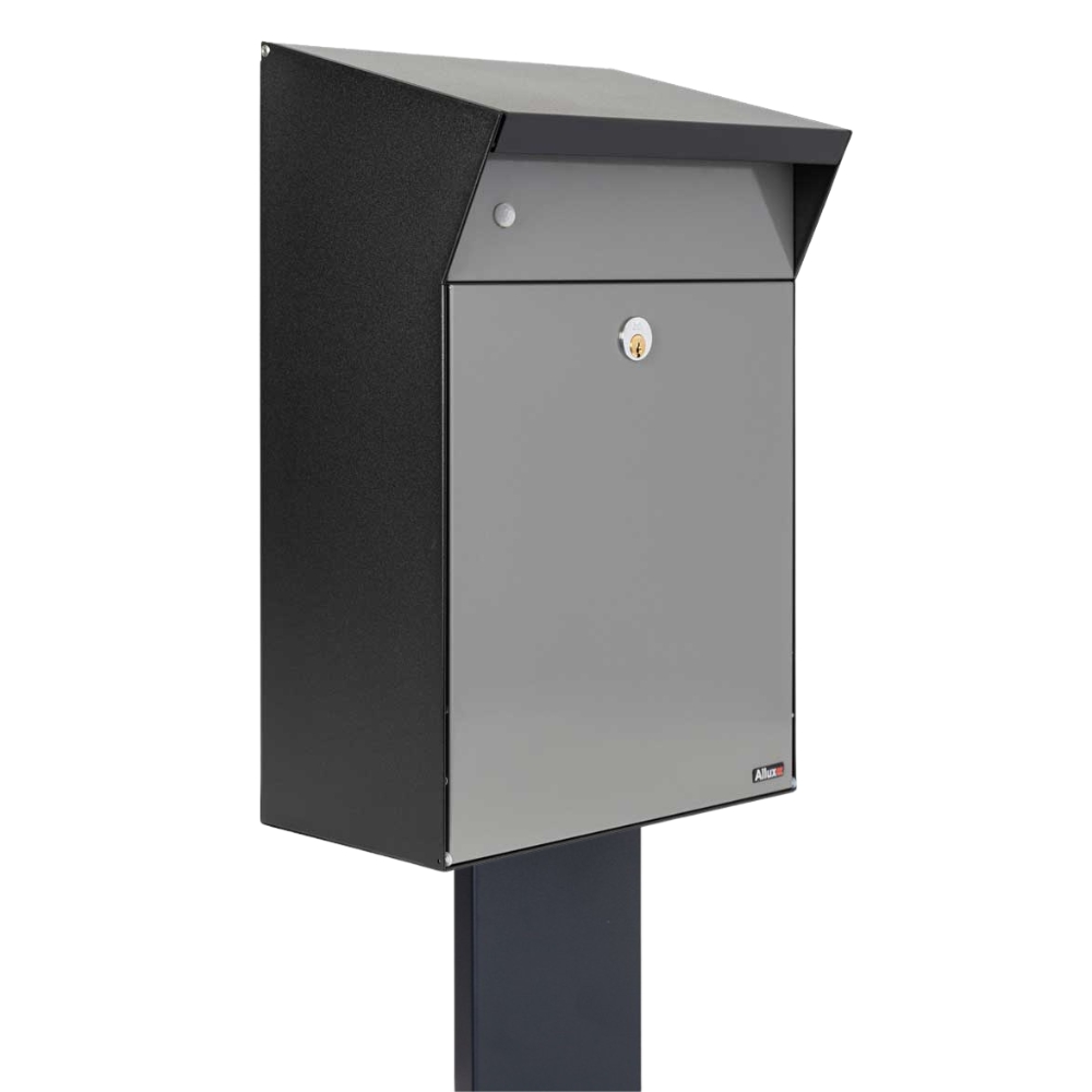 Free Standing Outdoor Post Box   Allux Bjorn Villa FR 2 Light Grey