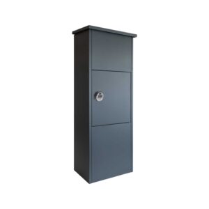 Large Outdoor Parcel Box Free Standing Front Access Dark Grey With Combination Lock Large Outdoor Parcel Box Free Standing Front Access Dark Grey With Combination Lock
