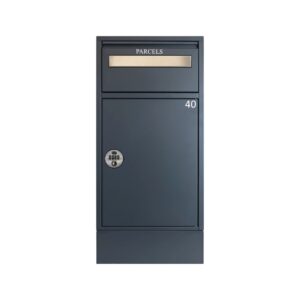 Letter And Parcel Box For Flats And Offices Starling Single With Base Anthracite Grey Combination Lock Letter And Parcel Box For Flats And Offices Starling Single With Base Anthracite Grey Combination Lock