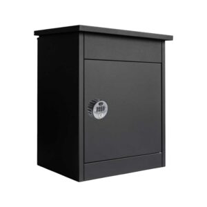 Secure Outdoor Wall Mounted Parcel Box Black With Combination Lock Secure Outdoor Wall Mounted Parcel Box Black With Combination Lock