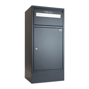 Secured Parcel Box For Flats And Offices Starling With Base Cylinder Lock Anthracite Grey Secured Parcel Box For Flats And Offices Starling With Base Cylinder Lock Anthracite Grey