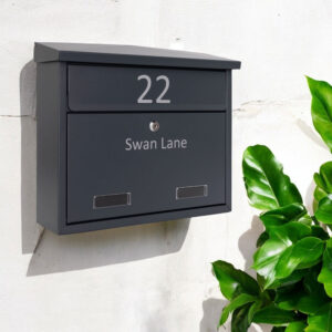 Wall Mounted External Post Box SD5 With Personalised Address Wall Mounted External Post Box SD5 With Personalised Address