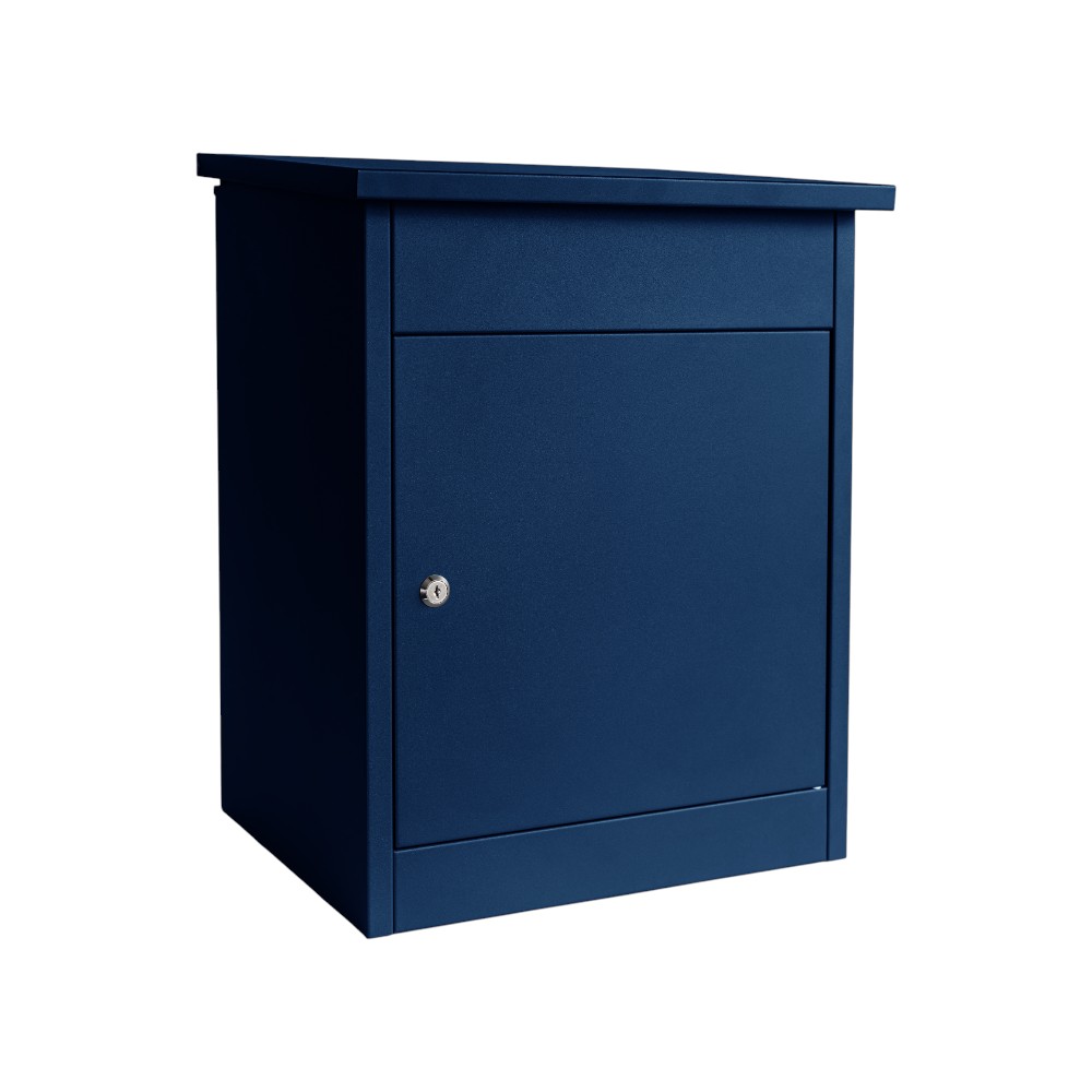 Wall Mounted OUtdoor Parcel Box Lockable   Puffin   Oxford Blue