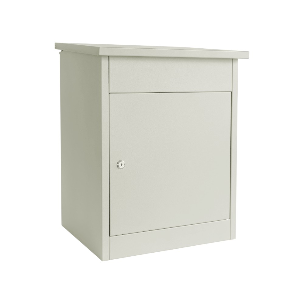 Wall Mounted OUtdoor Parcel Box Lockable   Puffin   Pebble Grey