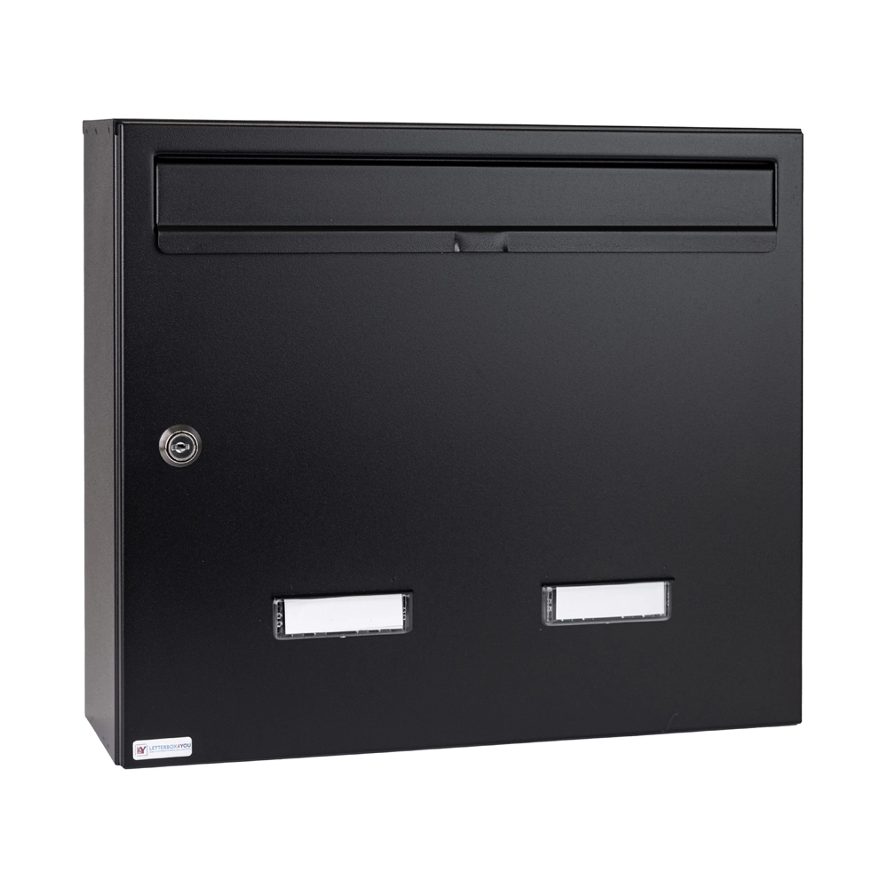 Black Wall Mounted External Post Box W4