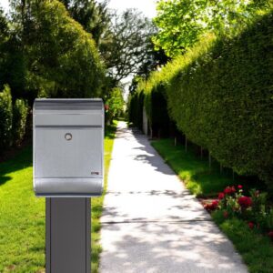 Free Standing External Post Box Allux 5000 Galvanised Steel 1001 Grey Photoroom Free Standing External Post Box Allux 5000 Galvanised Steel 1001 Grey Photoroom