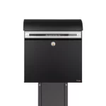 black-post-box-grey-stand
