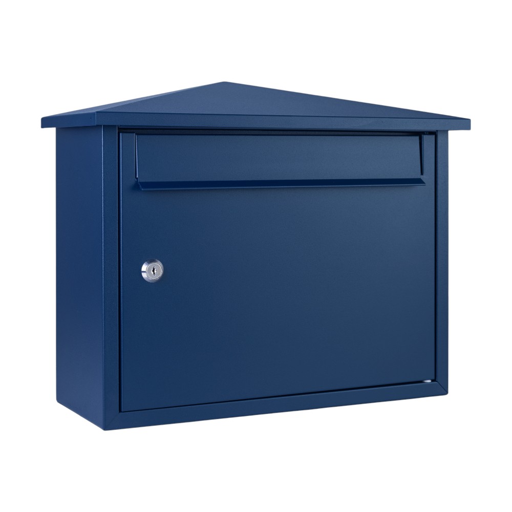 Wall Mounted External Post Box Kestrel   Oxford Blue
