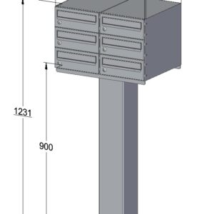 Free-Standing Communal Post Boxes - C2 Compact Urban Easy 2x3 Bank E2C 2x3 Wymiary