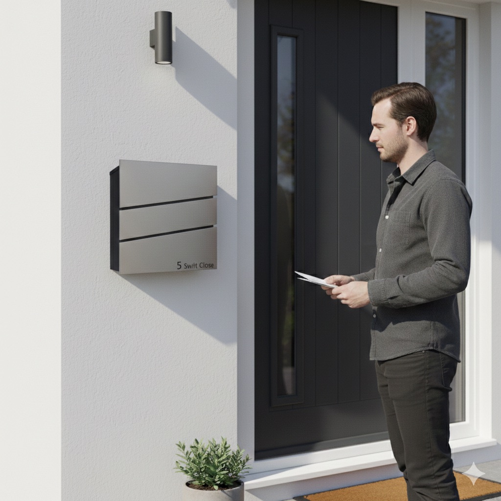 Wall Mounted External Post Box Swift Stainless Steel