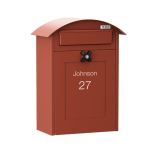 Wall Mounted Post Box Albertina Red Front2 Wall Mounted Post Box Albertina Red Front2