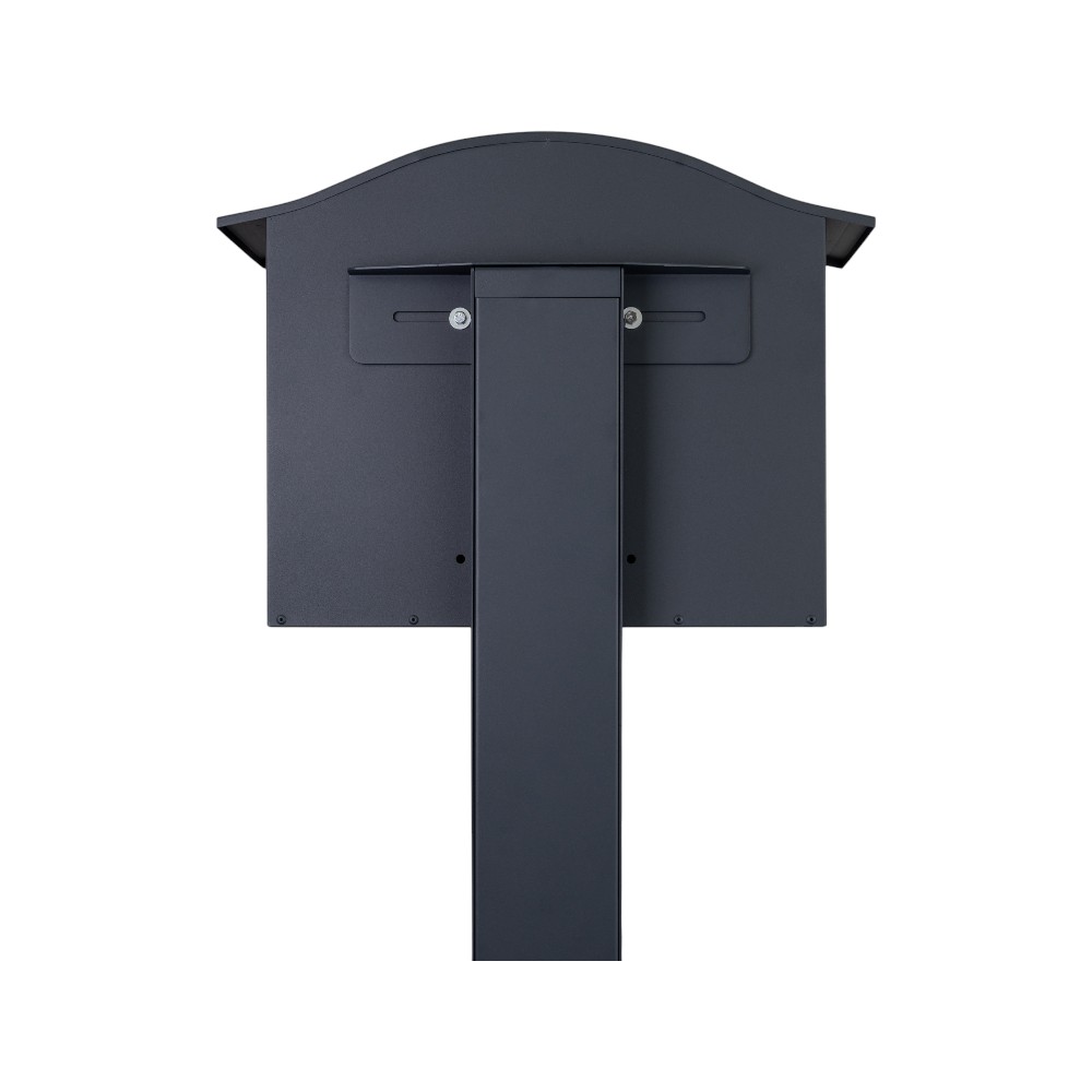 External Free Standing Letterbox   Partridge Dark Grey With Black Stand   Back 2
