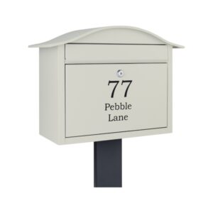 Free Standing Letterbox Partridge Pebble Grey With FR 2 Dark Grey Stand Free Standing Letterbox Partridge Pebble Grey With FR 2 Dark Grey Stand