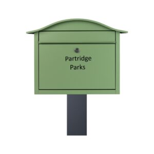 Free Standing Outdoor Letterbox Partridge Green With Dark Grey Stand Free Standing Outdoor Letterbox Partridge Green With Dark Grey Stand