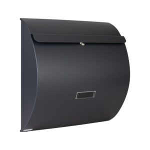 Modern Free Standing External Post Box WA1 Anthracite Grey Front Angled Modern Free Standing External Post Box WA1 Anthracite Grey Front Angled