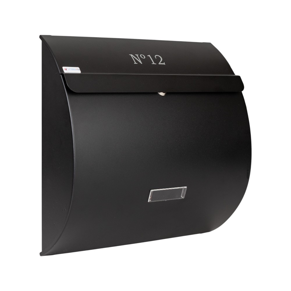 Modern Free Standing External Post Box   WA1 Black   Angled