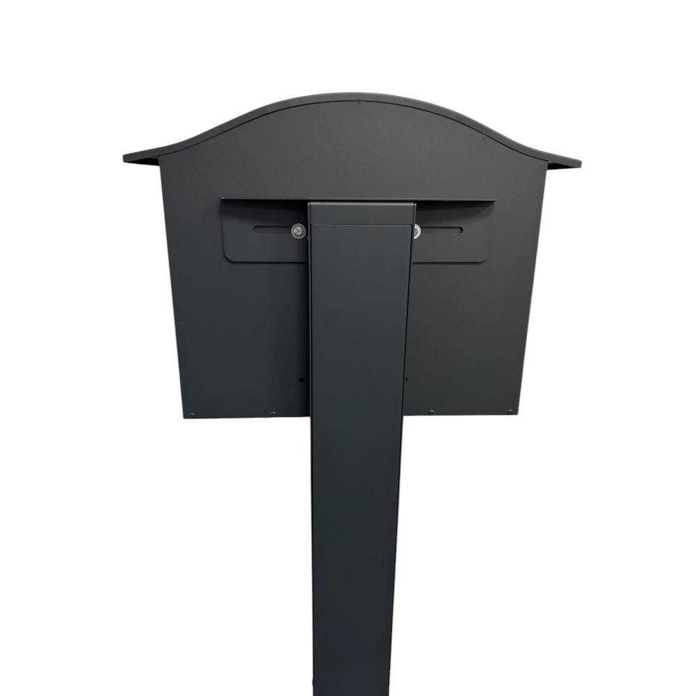Pole Mounted External Letterbox In Dark Grey Partridge