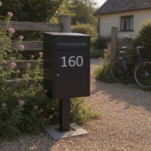 Secure Weather Resistant Free Standing Parcel Box Front Access Woodpecker In Black Black FR 2 Stand Personalised Secure Weather Resistant Free Standing Parcel Box Front Access Woodpecker In Black Black FR 2 Stand Personalised