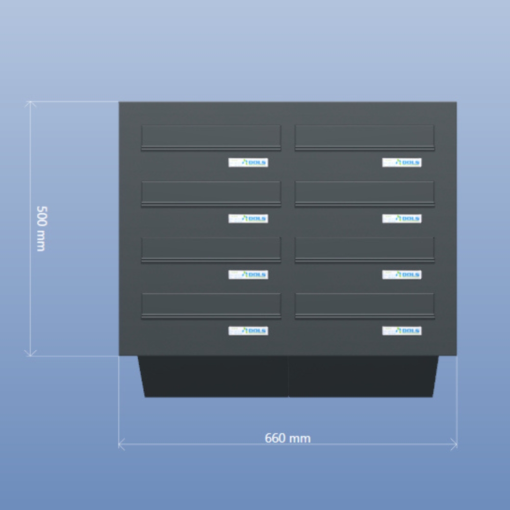 LDD 041 High Capacity Through The Wall Mailbox   Bank Of 8 (1)