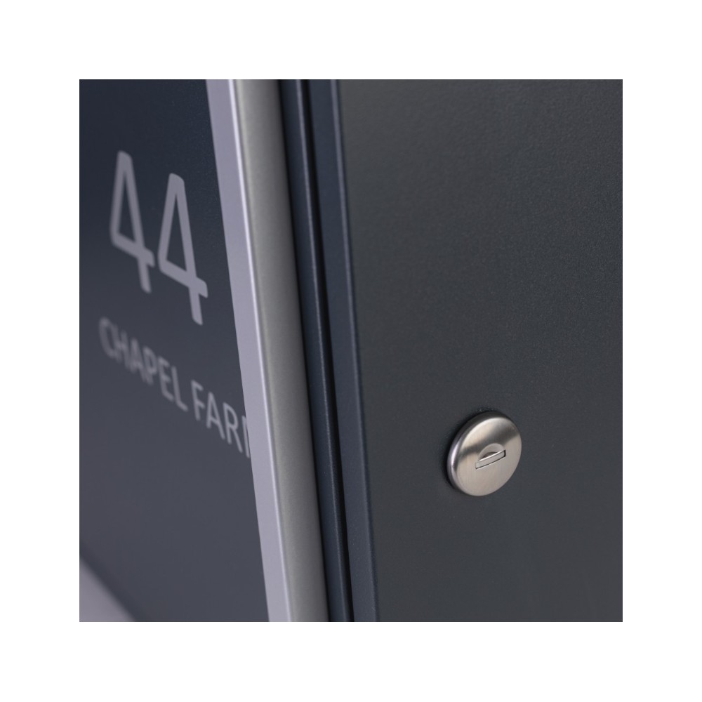 External Wall Mounted Letterbox Jackdaw Side Lock Close Up External Wall Mounted Letterbox Jackdaw Side Lock Close Up