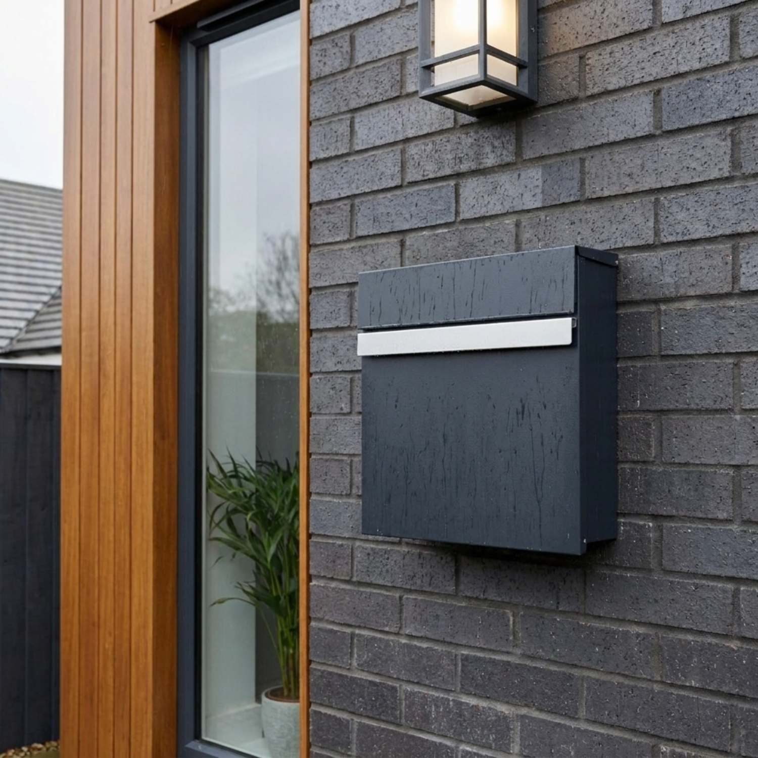 Modern Wall Mounted Letterbox Skylark External Dark Grey