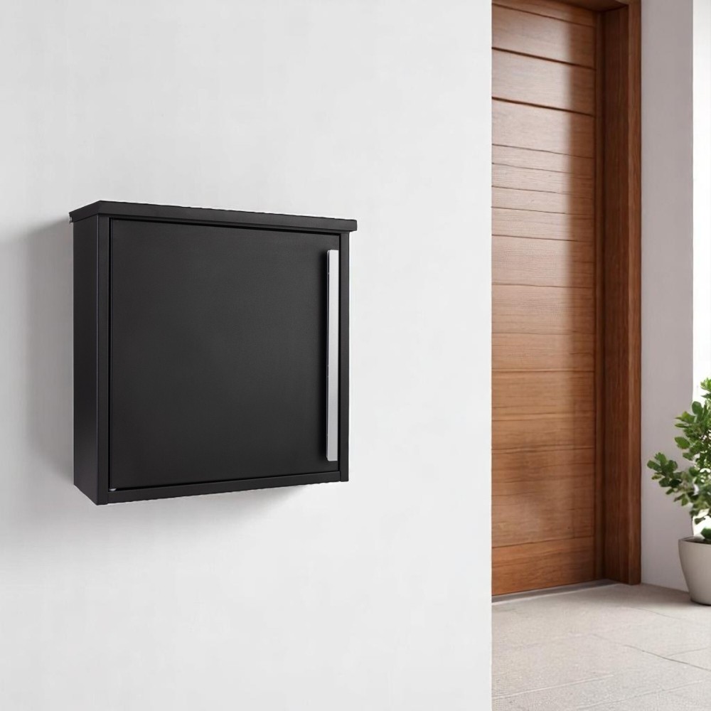 Wall Mounted External Post Box Jackdaw Black Wall Mounted External Post Box Jackdaw Black