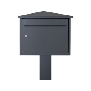 Outdoor Letterbox Free Standing Kestrel Dark Grey With Dark Grey Stand Outdoor Letterbox Free Standing Kestrel Dark Grey With Dark Grey Stand
