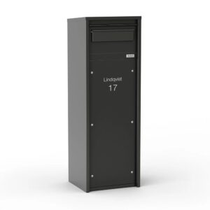 Free Standing Outdoor Parcel Box Nikolai Black Side Free Standing Outdoor Parcel Box Nikolai Black Side