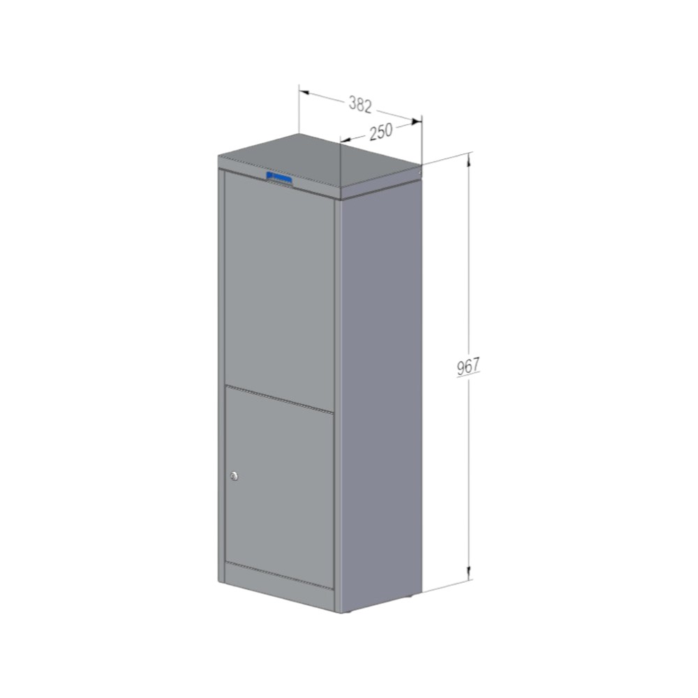 ParcelPod 3 Front Access   Front Side   Dimension Drawing 1