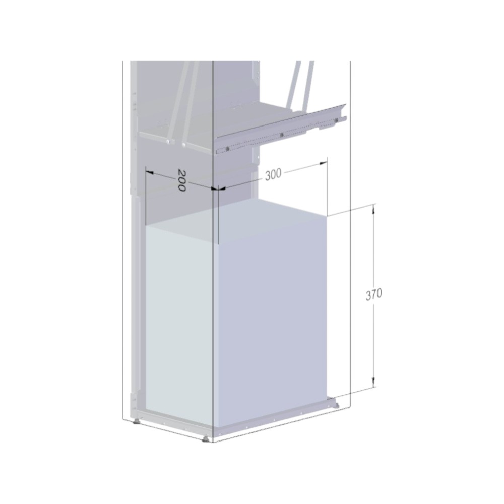 ParcelPod 3 Front Access   Front Side   Dimension Drawing 2