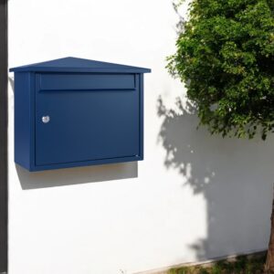 Wall Mounted Outdoor Lockable Letterbox Kestrel Oxford Blue Lifestyle 2 Wall Mounted Outdoor Lockable Letterbox Kestrel Oxford Blue Lifestyle 2