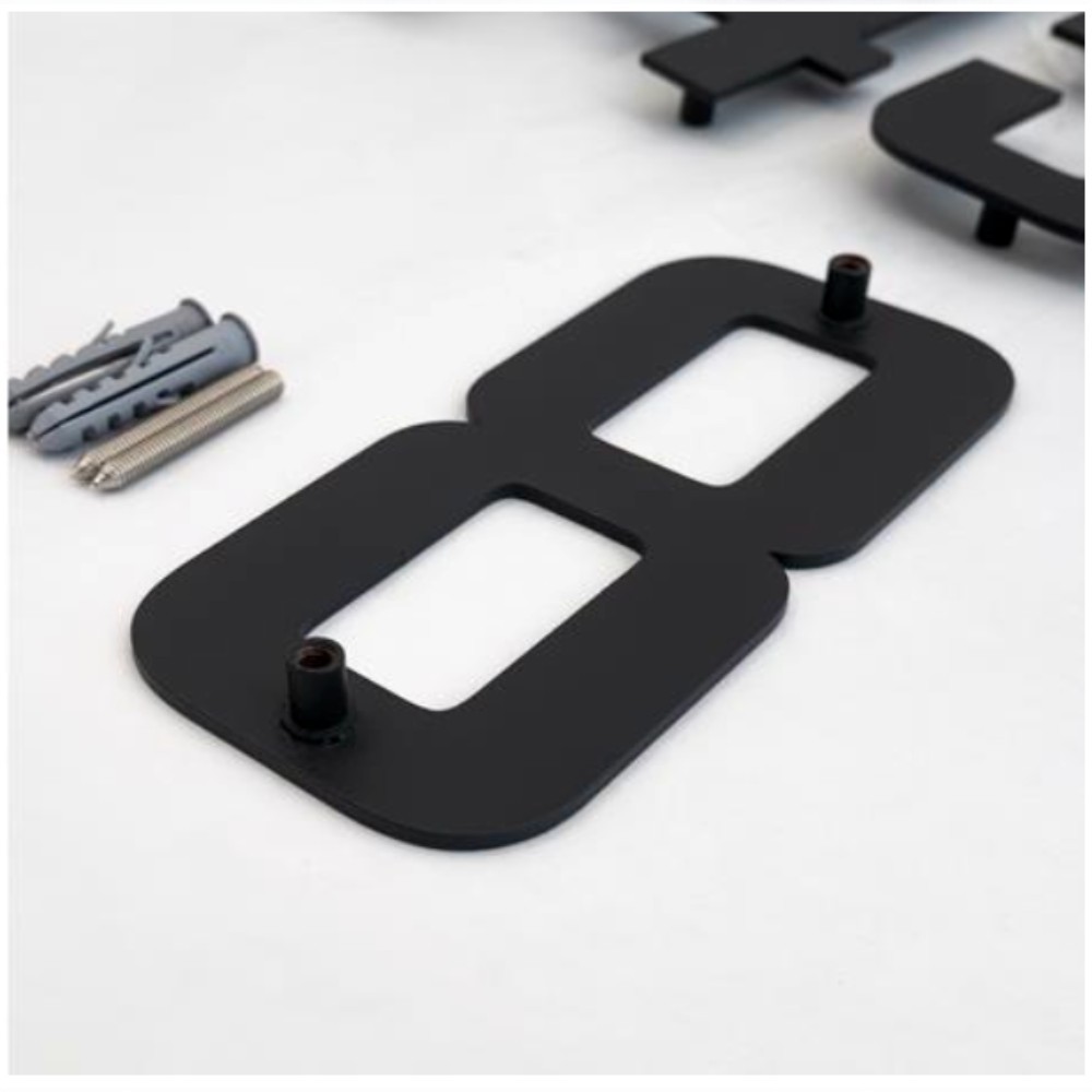 Stylish Stainless Steel House Numbers   Anthracite Grey RAL 7016_Back Fixings
