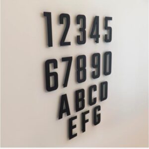 Stylish Stainless Steel House Numbers Anthracite Grey RAL 7016_Numbers Letters_Side Stylish Stainless Steel House Numbers Anthracite Grey RAL 7016_Numbers Letters_Side