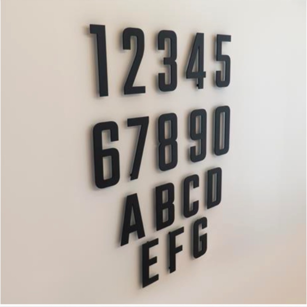 Stylish Stainless Steel House Numbers   Anthracite Grey RAL 7016_Numbers Letters_Side