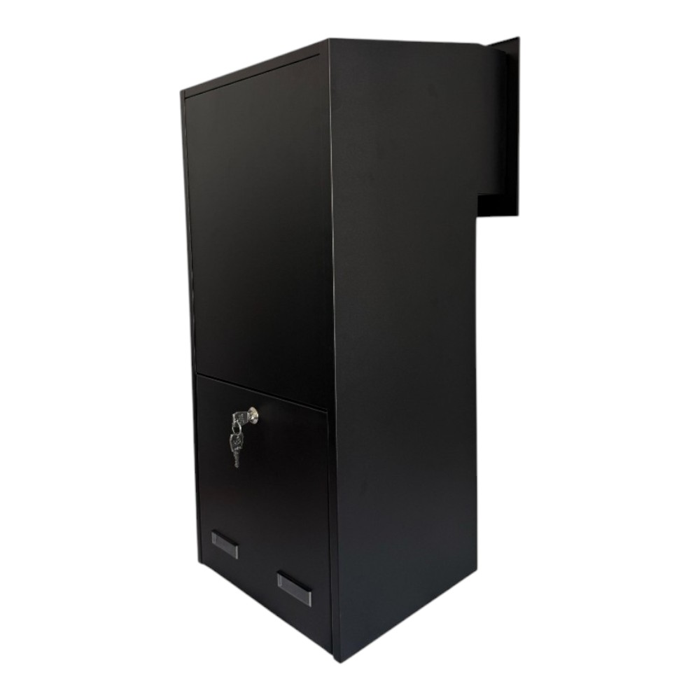 Rear Access Parcel Box For Gates And Fences   Sigma Paco VE2   Back Side Angle