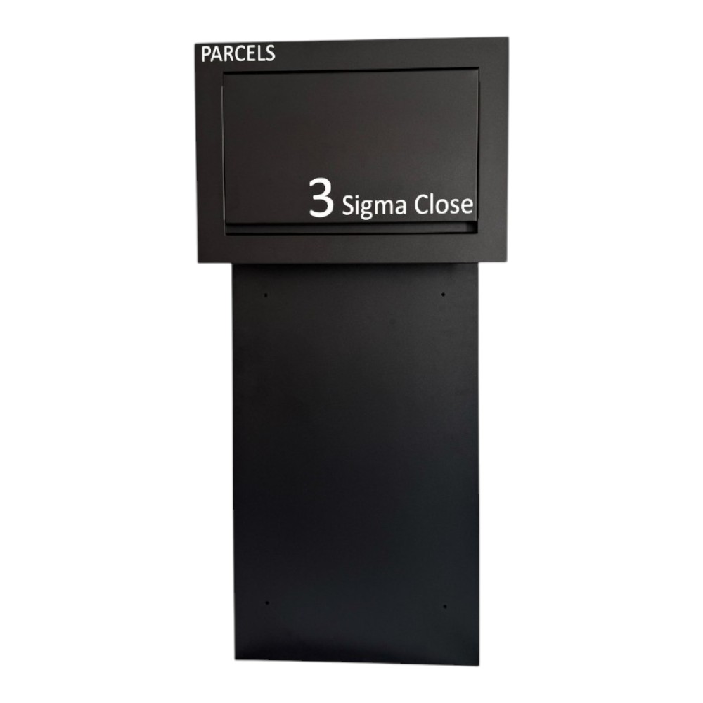 Rear Access Parcel Box For Gates And Fences   Sigma Paco VE2   Black   Front