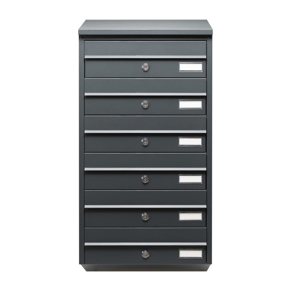 External Wall Mounted Post Boxes For Flats   Sparrow   Bank Of 6   Front