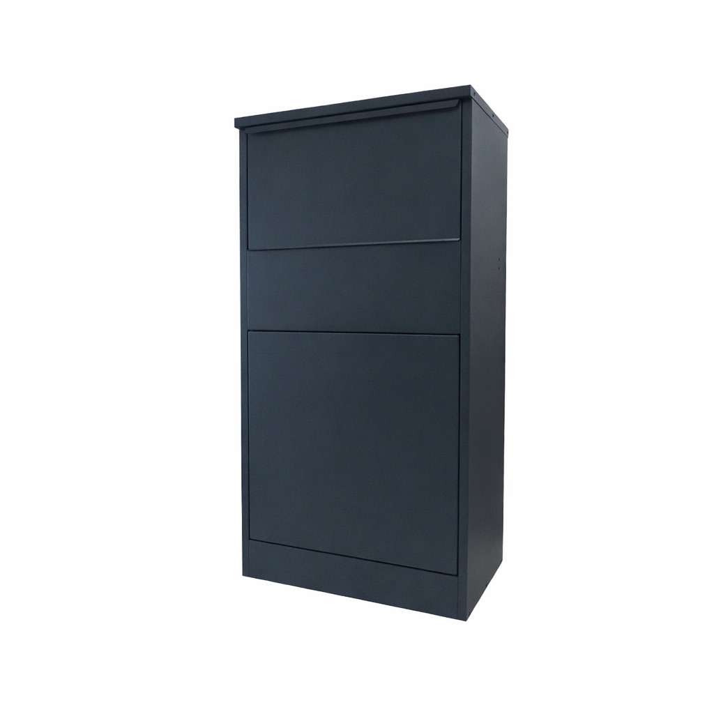 Buzzard Extra Large Rear Access Parcel Box   Anthracite Grey   Front Closed 2