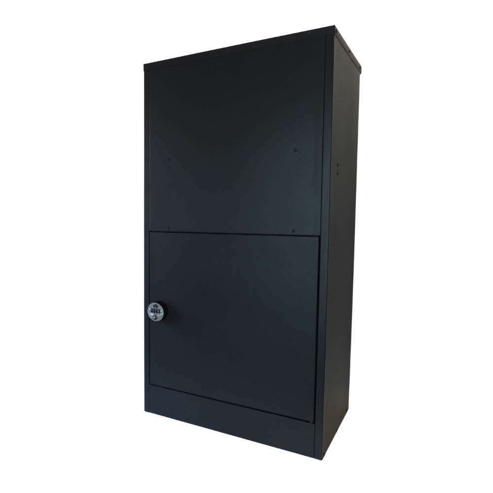 Buzzard Extra Large Rear Access Parcel Box   Black   Combination Lock