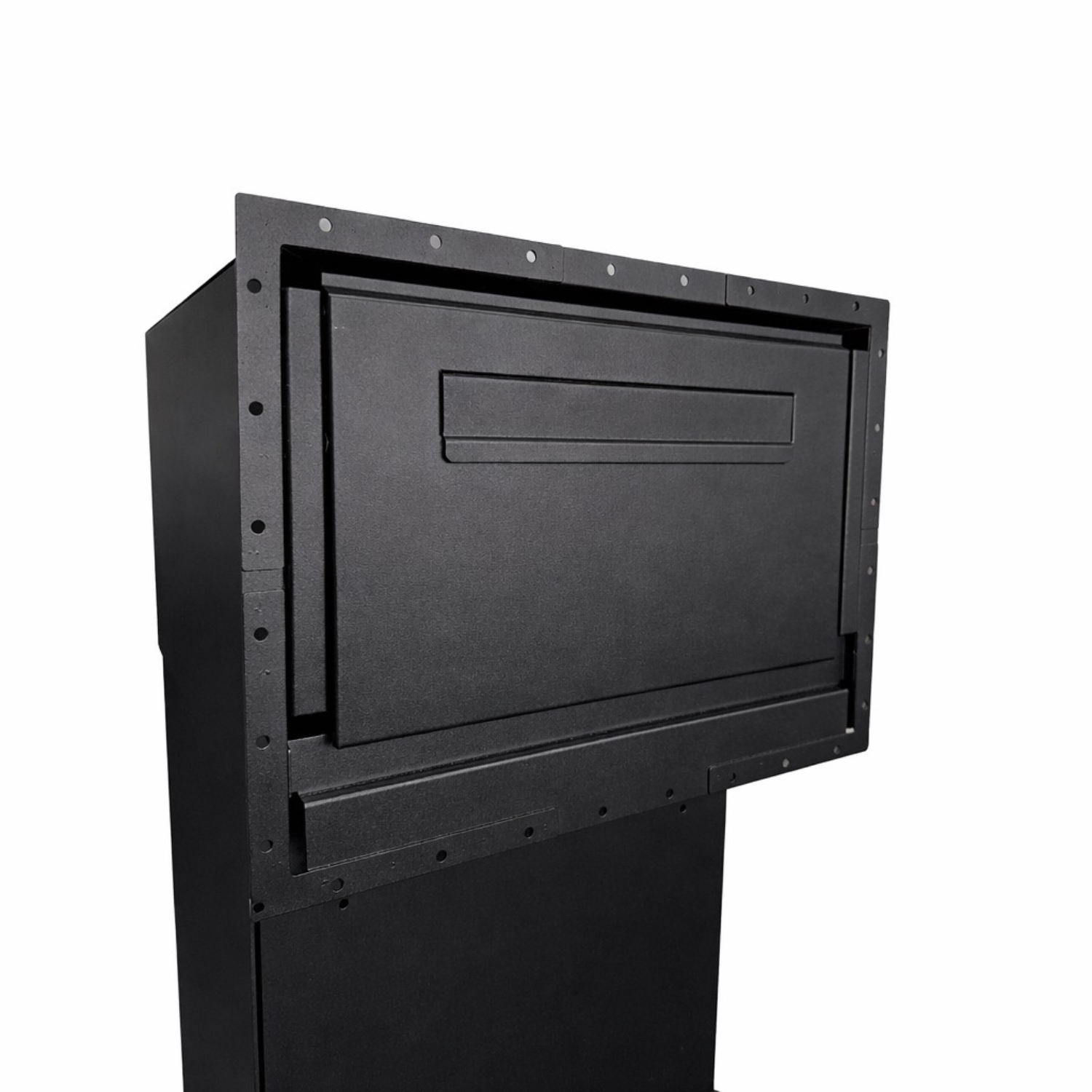 Extra Large Parcel Box For Gates And Fences Epsilon Front Collar   Black