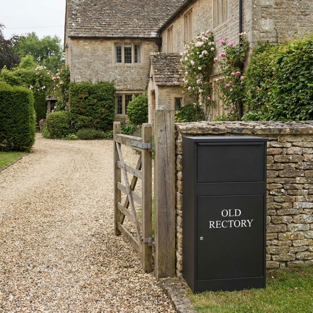 Free Standing Front Access Buzzard Outdoor Extra Large Parcel Box   Anthracite Grey