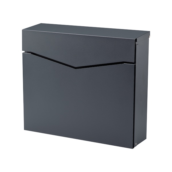 Post Box For House Lockable Outdoor Metal Wall Mounted Letterbox   Robin   Anthracite Grey   Side