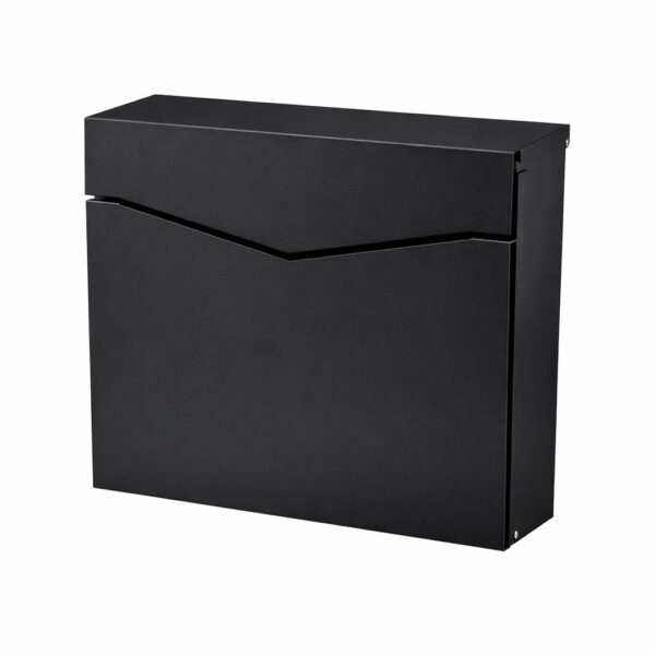 Post Box For House Lockable Outdoor Metal Wall Mounted Letterbox Robin Black