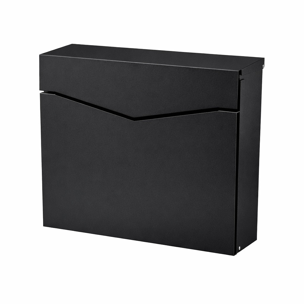 Post Box For House Lockable Outdoor Metal Wall Mounted Letterbox   Robin   Black