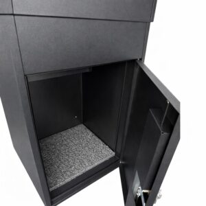 Through The Wall Parcel Box Extra Large Epsilon Anthracite Grey Open Door Through The Wall Parcel Box Extra Large Epsilon Anthracite Grey Open Door