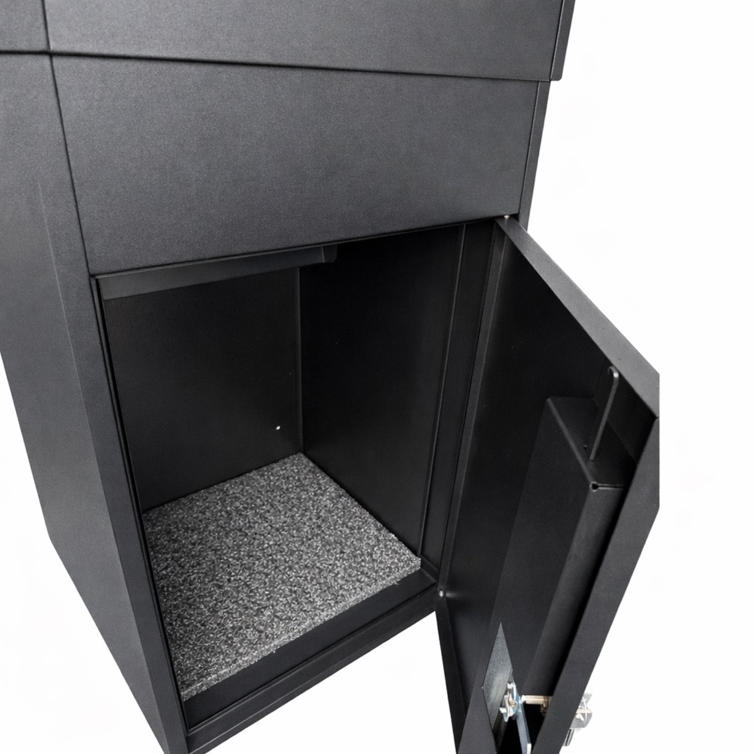 Through The Wall Parcel Box Extra Large Epsilon Anthracite Grey Open Door